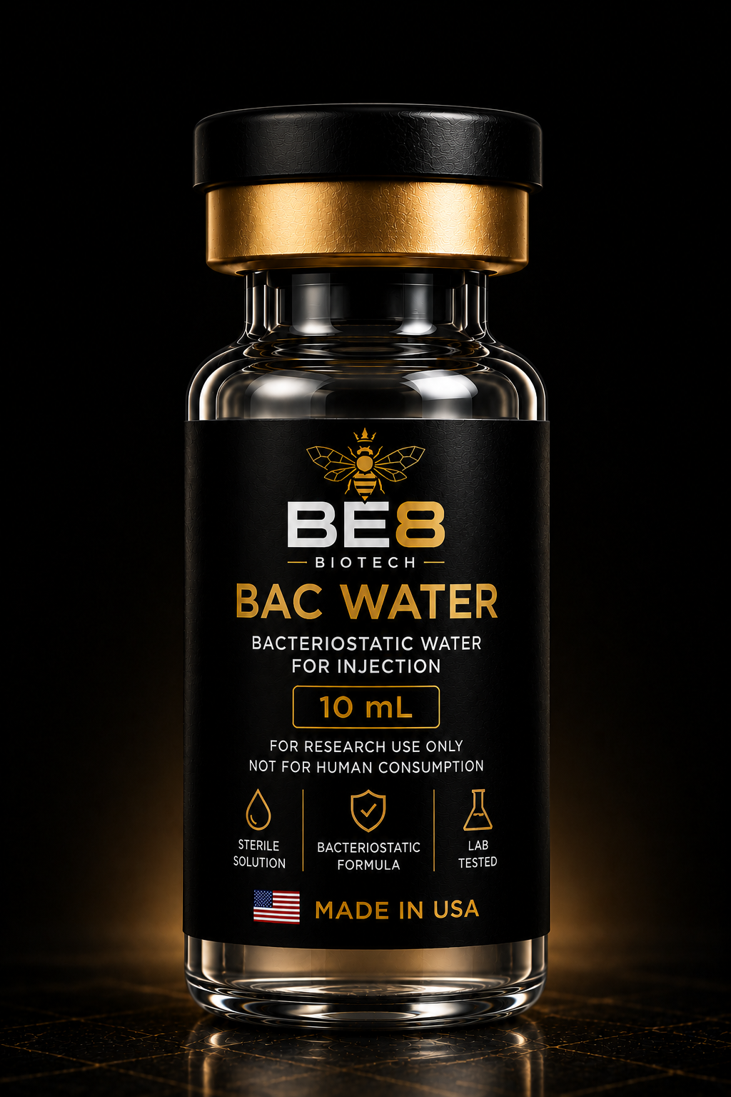 BAC WATER | BE8 Research Peptides | Made in the USA